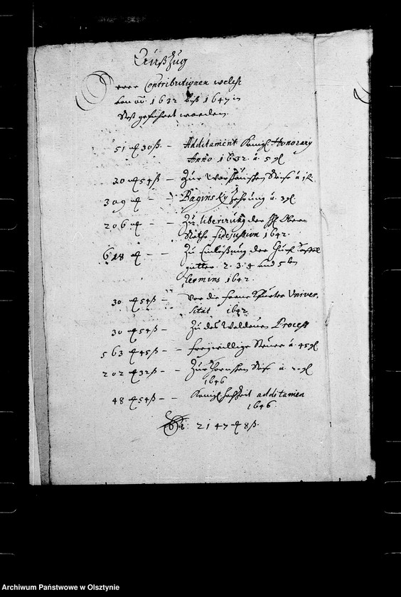 image.from.unit.number "Praetentionen des Advocati Fisci wegen der Contributionen und Stationen, Specificationen, Auszüge Verzeichnisse der Restanten und Quittanzen, Untersuchungen im Amte Deutsch Eylau"