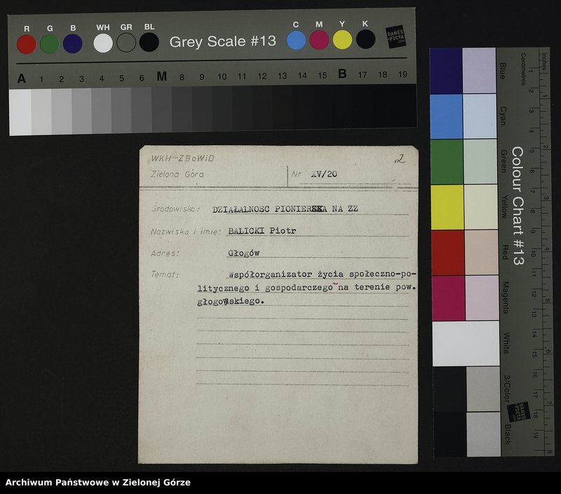 image.from.unit.number "Kartoteka członków ZBoWiD dotycząca relacji kombatantów z działalności pionierskiej na ziemiach zachodnich - XV"