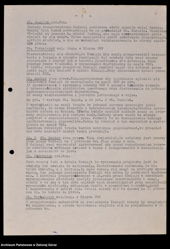 image.from.unit.number "Protokóły z posiedzeń Komisji Wychowania, Oświaty i Kultury Wojewódzkiej Rady Narodowej w Zielonej Górze; Nr 7 - 13"