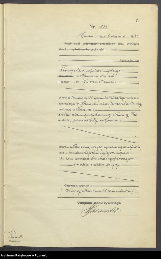 Obraz 19 z jednostki "Księga miejscowa zgonów tom IV [Rejestr główny zgonów]"