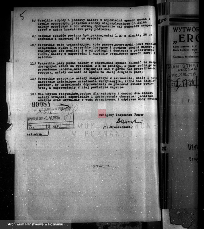 image.from.unit.number "Zatwierdzenie zakładu przemysłowego /wytwórni papirusu i płyt światłoczułych/ własność Kaiser Poznań Rataje"