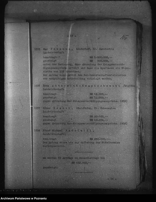 Obraz 19 z jednostki "Protokolle über Sitzungen des Ausschusses für reichsverbürgte Kredite, sowie Anträge auf Reichswirtschaftshilfe"