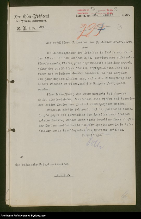 image.from.unit.number "[Korespondencja z nadprezydentem Prowincji Prus Zachodnich]"
