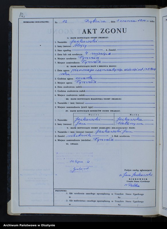 image.from.unit.number "Księga akt zgonu Nr 1 - 19, 1 - 25, 1-31, 1-35, 1-13, 1-22, 1-33; /przepisana w języku polskim z oryginału niemieckiego w dniach 14.07.1961 - 18.07.1961/"