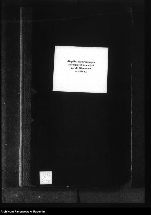 image.from.unit.number "[Duplikat akt urodzonych, zaślubionych i zmarłych parafii Głowaczów za 1899 r.]"