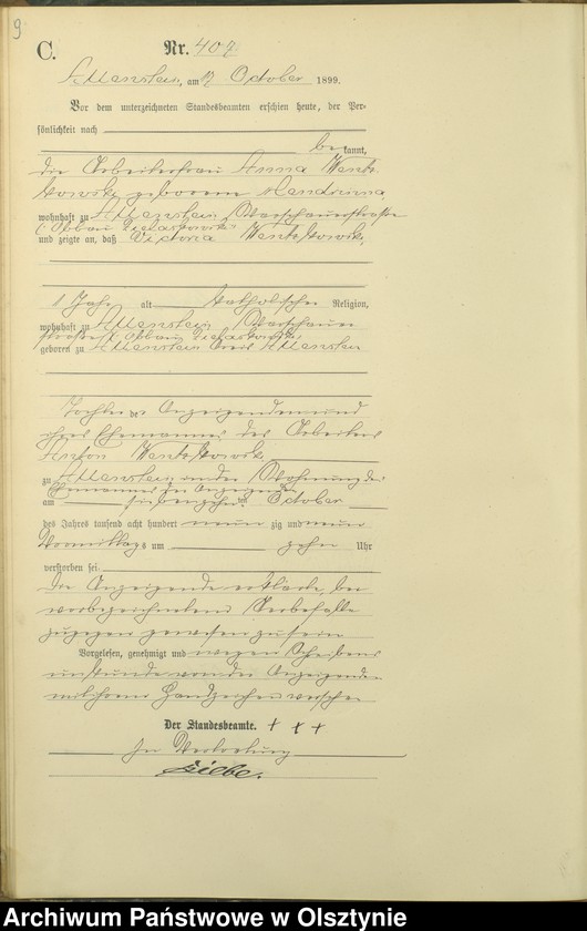 image.from.unit.number "Sterbe-Haupt-Register Tom II,Nr 400 - 529"