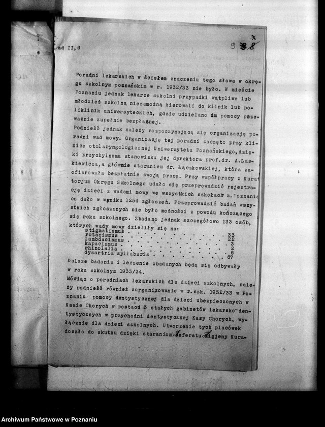 Obraz 13 z jednostki "[Sprawozdania ze stanu opieki higieniczno-lekarskiej w Okręgu Szkolnym Poznańskim]"