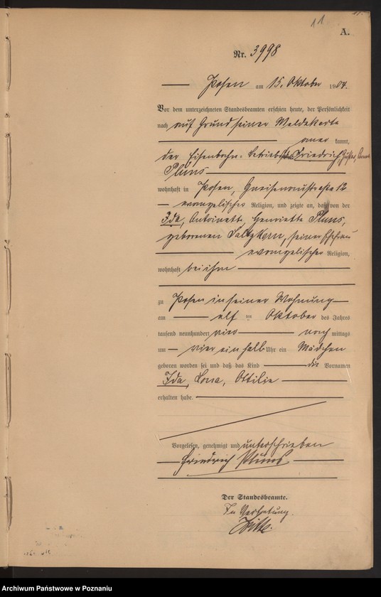 Obraz 12 z jednostki "Księga miejscowa urodzeń tom VIII"