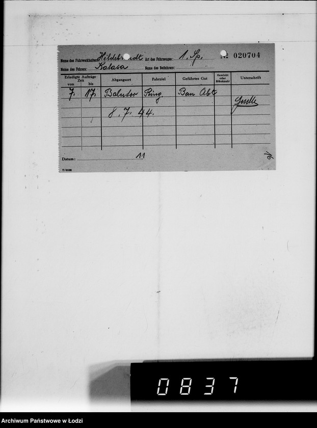 Obraz 20 z jednostki "Adolf Hildebrandt [rachunki za usługi transportowe dla Getta]"