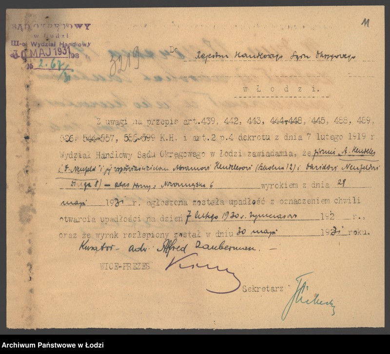 Obraz 13 z jednostki "Abram Hendeles i Dawid Nenfeld- handel towarem galanteryjnym"