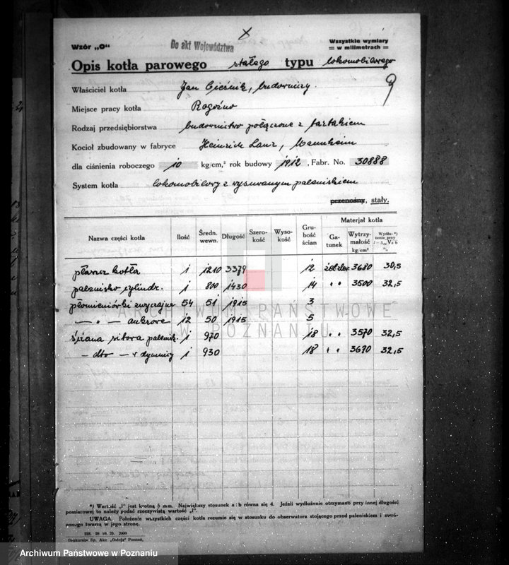 Obraz 13 z jednostki "Tartak parowy w Rogoźnie, pow. obornicki, J. Cieśnika nr woj. 5959"