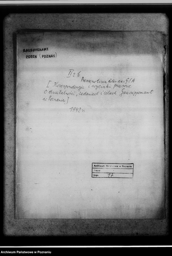 Obraz 4 z jednostki "Pressenotizen über das GSA [Korespondencja i wycinki prasowe o działalności, zadaniach i celach Gausippenamt w Poznaniu]"