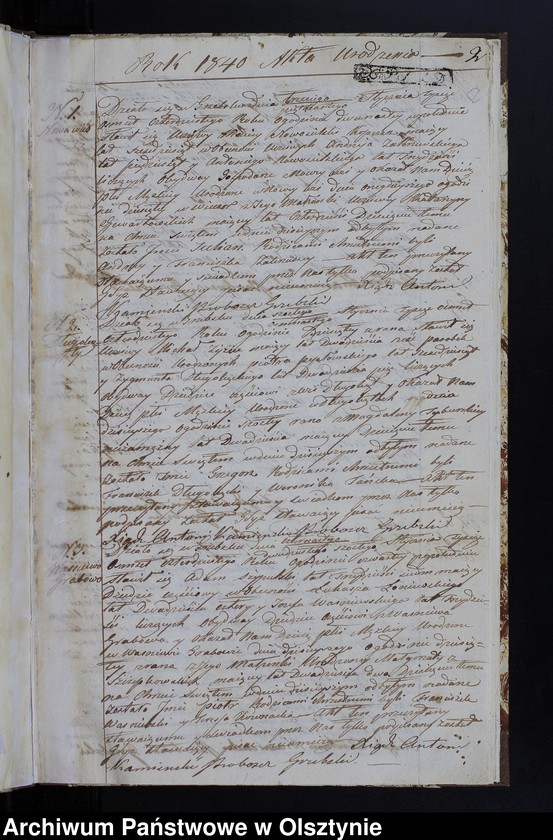 image.from.unit.number "Parafia Grzebsk Duplikat Akta Urodzenia, Zeńścia, Zaślubienia Rok 1840"
