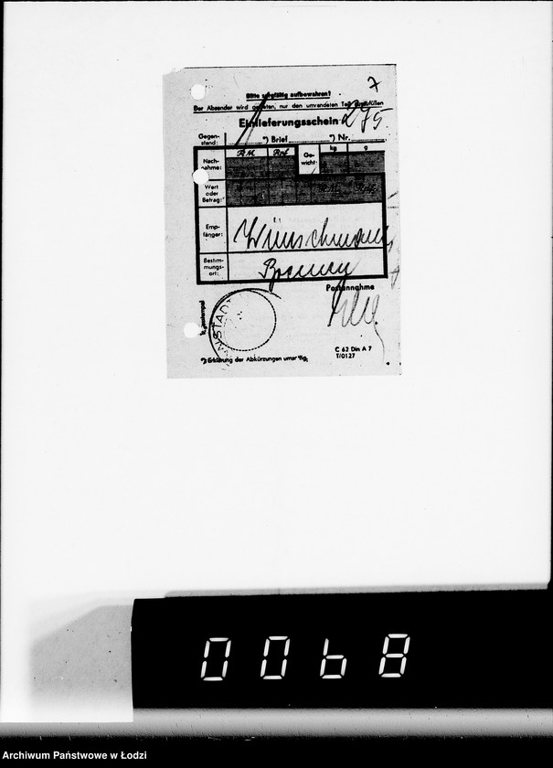 Obraz 11 z jednostki "M. Rechnungen [za dostawy towarów spoza Getta]"