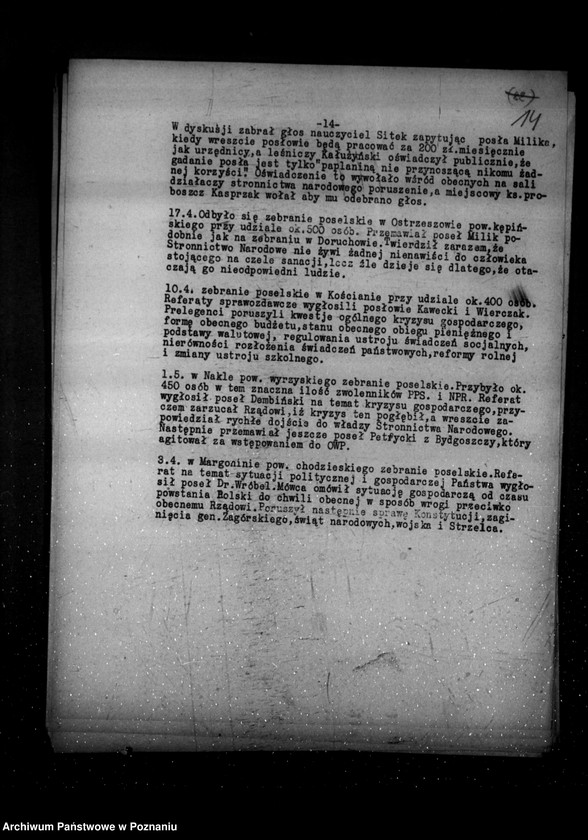 Obraz 18 z jednostki "Sprawozdania z polskiego legalnego ruchu polityczno-społecznego za miesiące kwiecień, maj, czerwiec 1932 r."