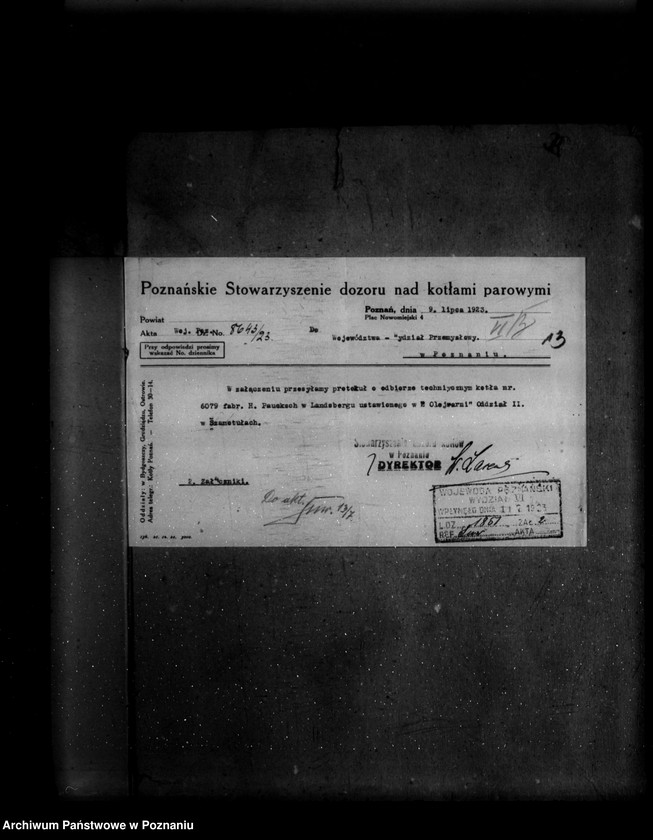 Obraz 17 z jednostki "Młyn parowy w Szamotułach własność Olejarnia w Szamotułach nr woj. kotła 79"