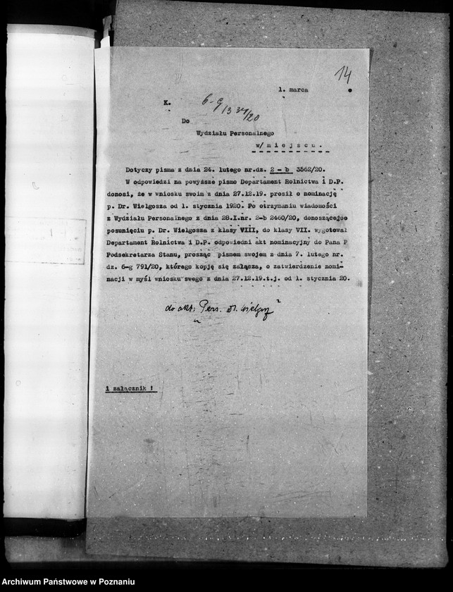 Obraz 18 z jednostki "Sprawy ogólne osobowe Departamenu Rolnictwa i Dóbr Państw. Wydział Leśny personalne ogólne"