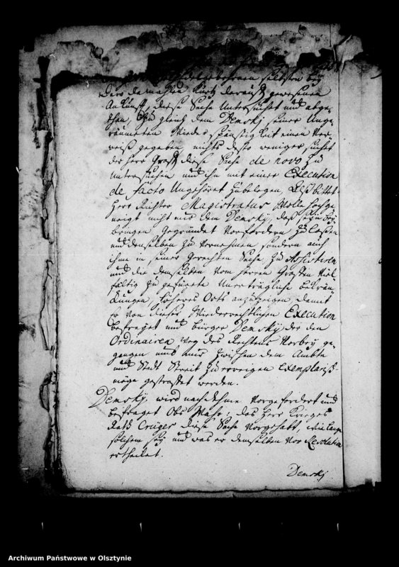 image.from.unit.number "Entscheidung in der Beschwerde des Commissarius loci gegen den Hauptmann in Gilgenburg in der Sache des Stadt Richters Heder und des Tuchmachers und Glöckners Demsky daselbst"