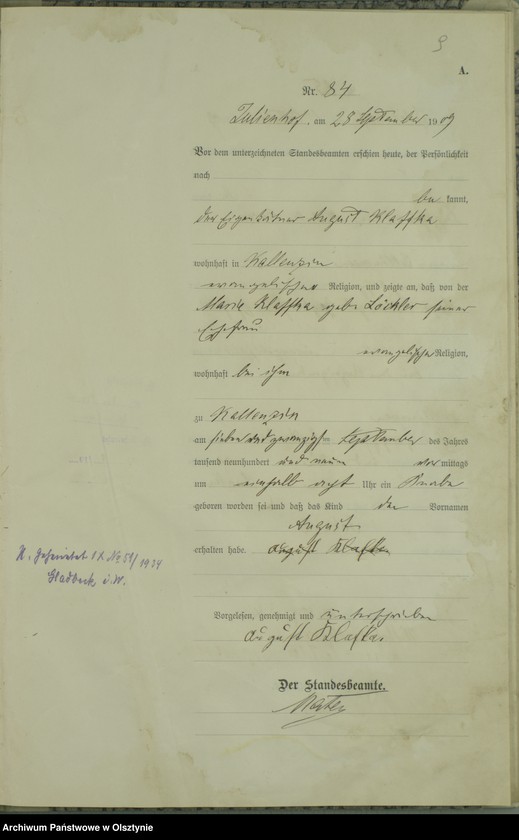 image.from.unit.number "Geburts-Register Nr 76-121 [1909], Nr 1-110 [1910]"