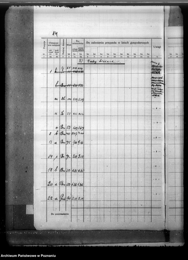 Obraz 18 z jednostki "Plan urządzenia gospodarstwa leśnego dla lasu majętności Urbanowo powiat nowotomyski 1933-1943"