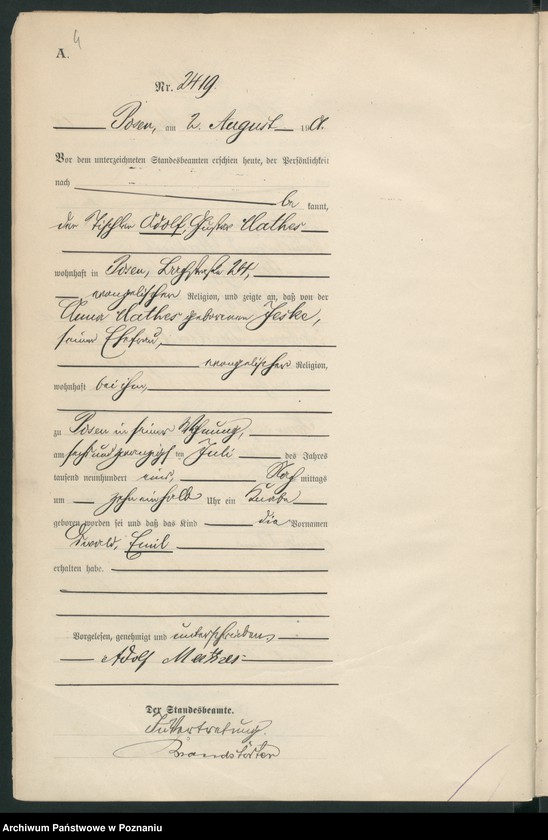 Obraz 7 z jednostki "Księga miejscowa urodzeń t. V"