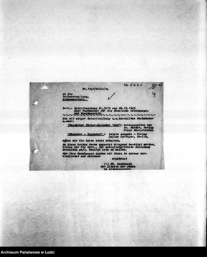 Obraz 7 z jednostki "Arbeitsressort R [Produkcja i zapotrzebowanie materiałów dla resortów pracy]"