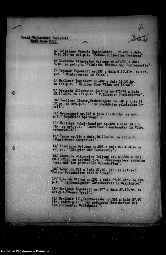 Obraz 11 z jednostki "Sprawozdania sytuacyjne z życia mniejszości narodowych za miesiące październik, listopad, grudzień 1931 r."