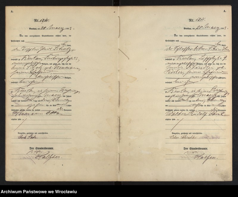 image.from.unit.number "Geburts-Haupt-Register Breslau II 1893 Band 4"