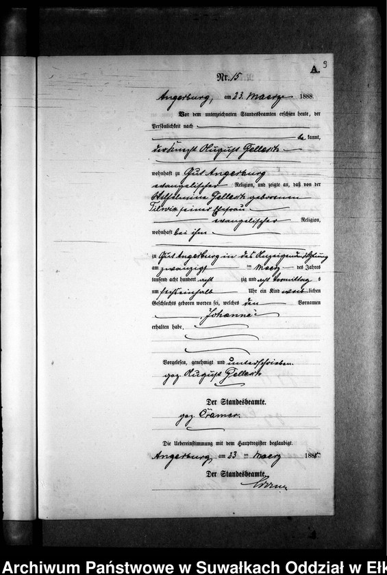 image.from.unit.number "Geburts-Neben-Register des Preussischen Standes-Amtes Kehlen Kreis Angerburg"