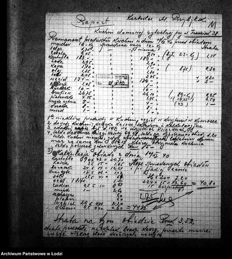 Obraz 17 z jednostki "Kuchnia N. 353 ul. Franciszkańska 38 [Działalność, personel, konsumenci, kontrole]"