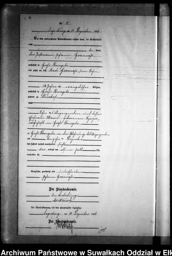 image.from.unit.number "Sterbe-Neben-Register des Preussischen Standes-Amtes Gr. Strengeln Kreis Angerburg"