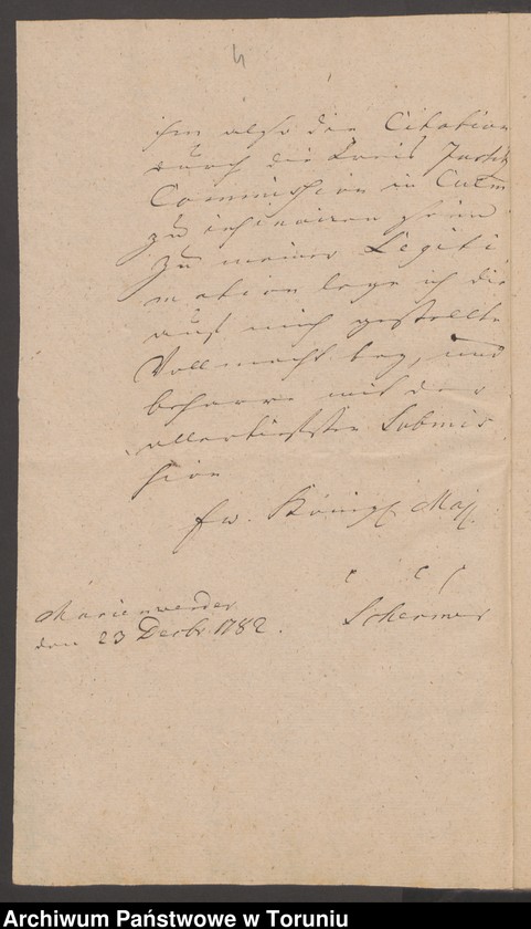 image.from.unit.number "Fundacja dla klasztoru benedyktynek w Grudziądzu na dobrach Lichtenfeld zapisana przez Antoniego Kruszyńskiego (1120 pruskiej monety) pokwitowania odbioru, spory"