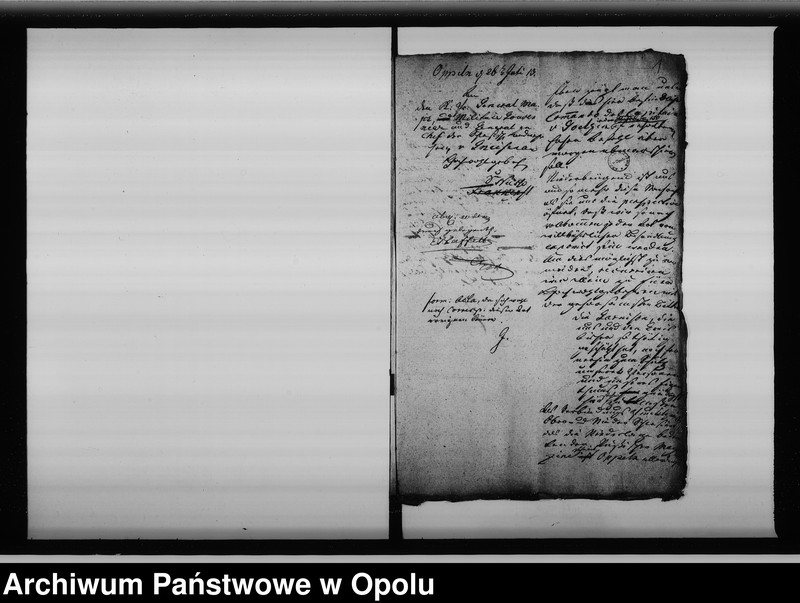 image.from.unit.number "Acta von Bestellung eines Preuss[ischen] Militair Platz Commandanten bei der Stadt Oppeln Vol. I de anno 1813"