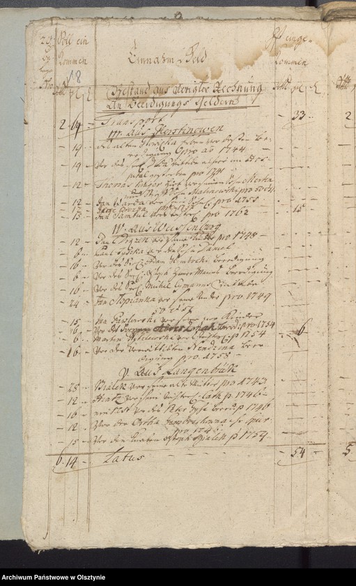 image.from.unit.number "Jahr Kirchen Rechnung der Seehestenschen Kirchen aller Einnahme und Ausgabe wie auch Bau-Rechnung"