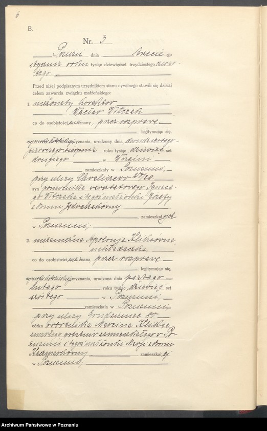Obraz 7 z jednostki "Księga miejscowa małżeństw tom I [Rejestr główny małżeństw]"