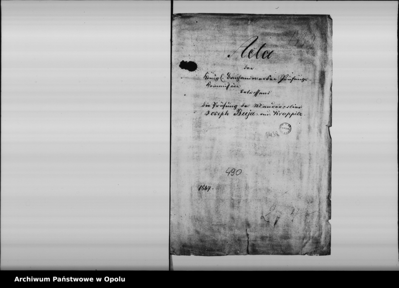 Obraz 5 z jednostki "Acta der Königl[ichen] Bauhandwerker Prüfungs-Kommission betreffend die Prüfung des Maurerpolier Joseph Buja aus Krappitz [Krapkowice]1867"