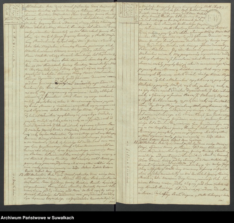 image.from.unit.number "Akta małżeńskie gminy puńskiey od pierwszego stycznia do dnia ostatniego grudnia 1815 roku."