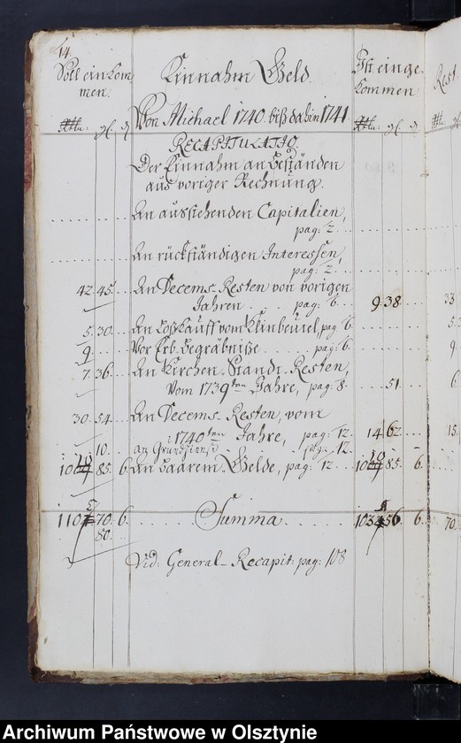 image.from.unit.number "Jahr-Rechnung von aller Einnahme und Ausgabe-Geld, wie auch Bau Rechnung"