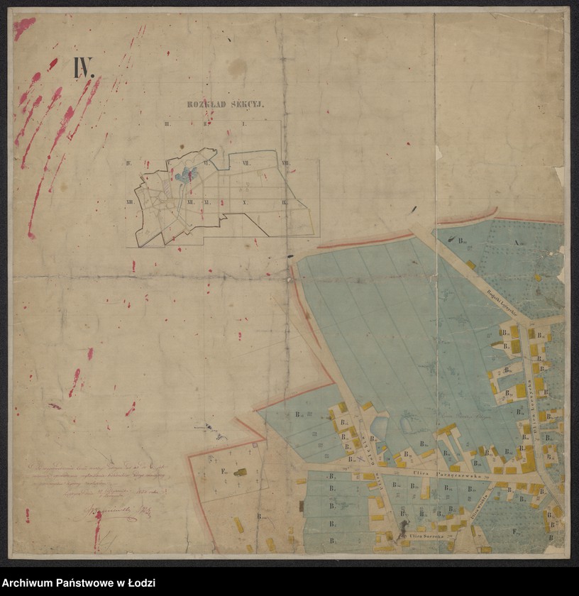 Obraz 4 z jednostki "Odrys pomiaru miasta rządowego Zgierz w gubernii warszawskiej, powiecie łęczyckim położonego ..."