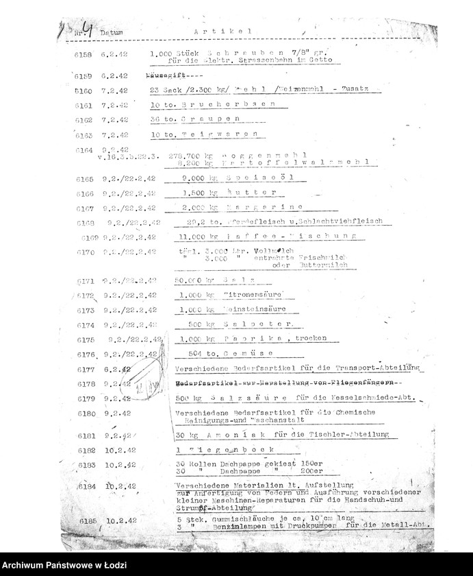 Obraz 7 z jednostki "Bedarfsmeldungen [Skierowane do GV zapotrzebowania na surowce, materiały, narzędzia, maszyny itp. potrzebne resortom pracy do produkcji; zamówienia żywności, lekarstw]"