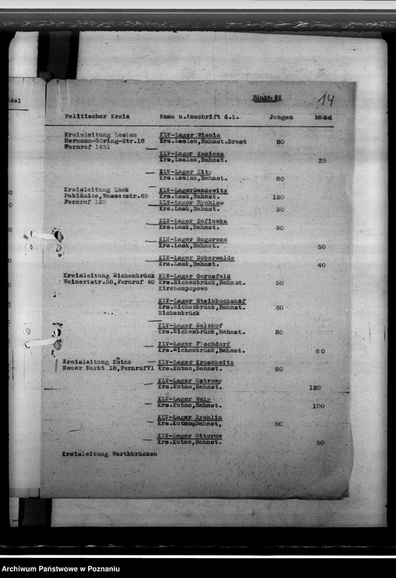 Obraz 18 z jednostki "K L V - Lager. Fortlaufende Liste"