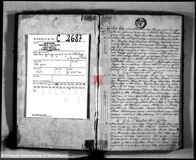 image.from.unit.number "Akta zeszłych gminy suwalskiey od dina 1 stycznia do dnia ostatniego grudnia 1823 roku"