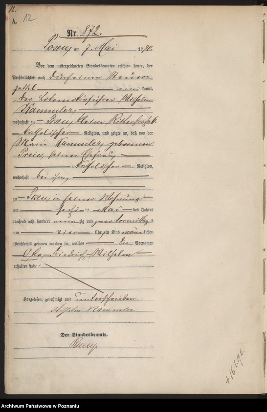 Obraz 15 z jednostki "Księga urodzeń t. III"