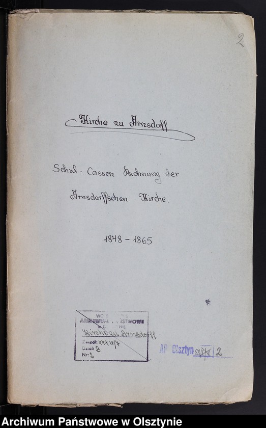 image.from.unit.number "Schul-Casen Rechnung der Arnsdorffschen Kirche"