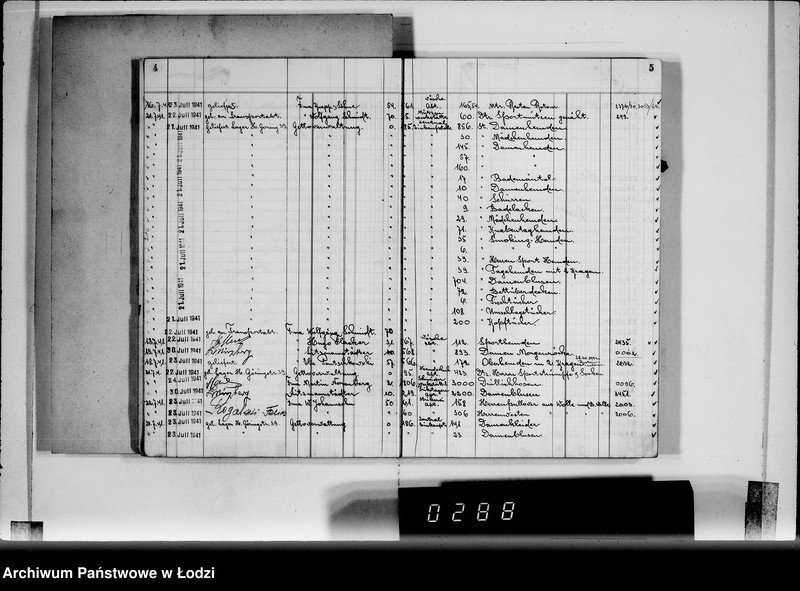 Obraz 6 z jednostki "Textil-Lagerverwaltung Getto [Książka magazynowa towarów wychodzących z Getta]"