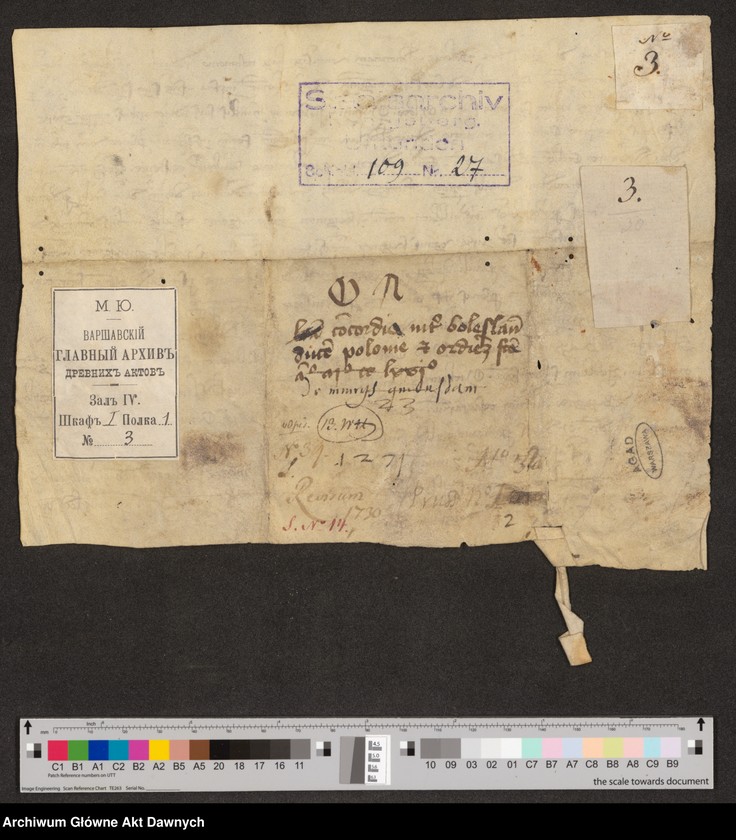 Obraz z jednostki "Bolesław, książę [wielko]polski, w obecności Wolimira, biskupa włocławskiego jako arbitra, zawiera układ pojednawczy z Th. de Gaterslew [Dytryk (Teodoryk) von"