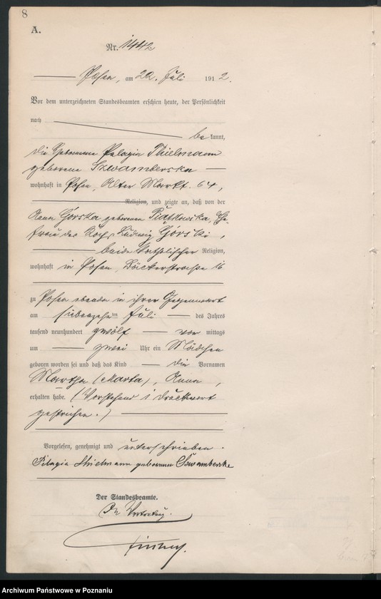 Obraz 10 z jednostki "Księga miejscowa urodzeń tom IV [Rejestr główny urodzeń]"