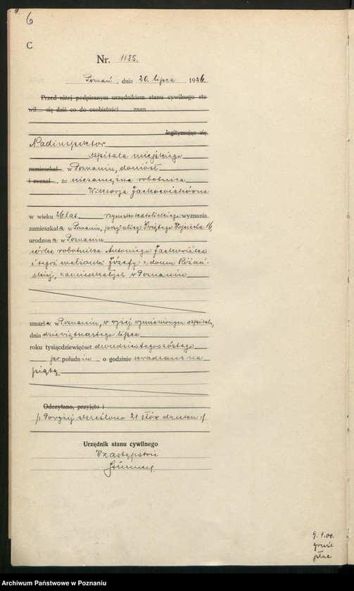 Obraz 8 z jednostki "Księga miejscowa zgonów tom III [Rejestr główny zgonów]"