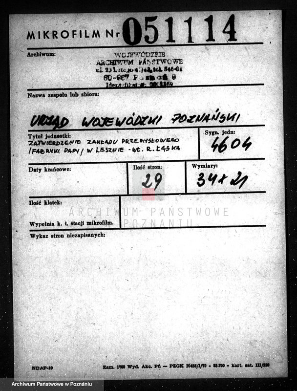 Obraz 2 z jednostki "Zatwierdzenie zakładu przemysłowego /fabryki papy/ w Lesznie, własność R. Łaska"