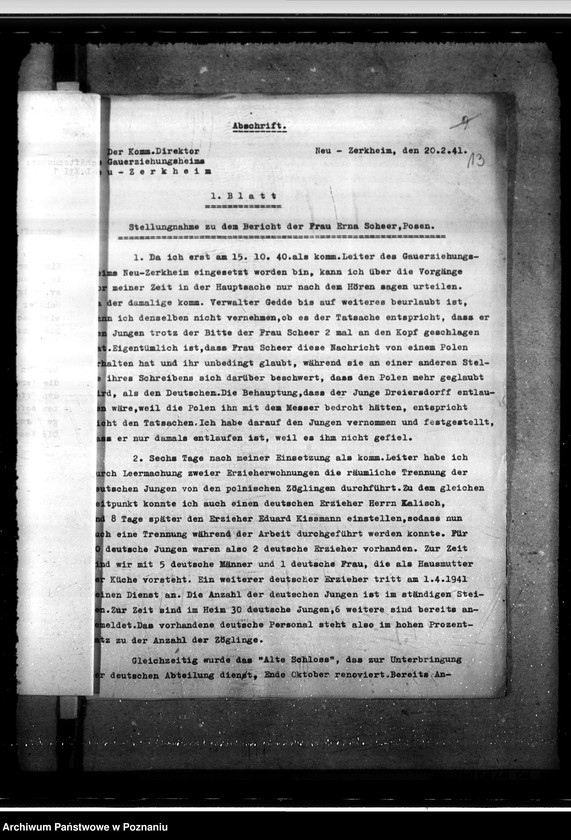 Obraz 17 z jednostki "Überführung des geistig zurückgeblie benen Harry Leepa in eine Heilanstalt im Altreich"